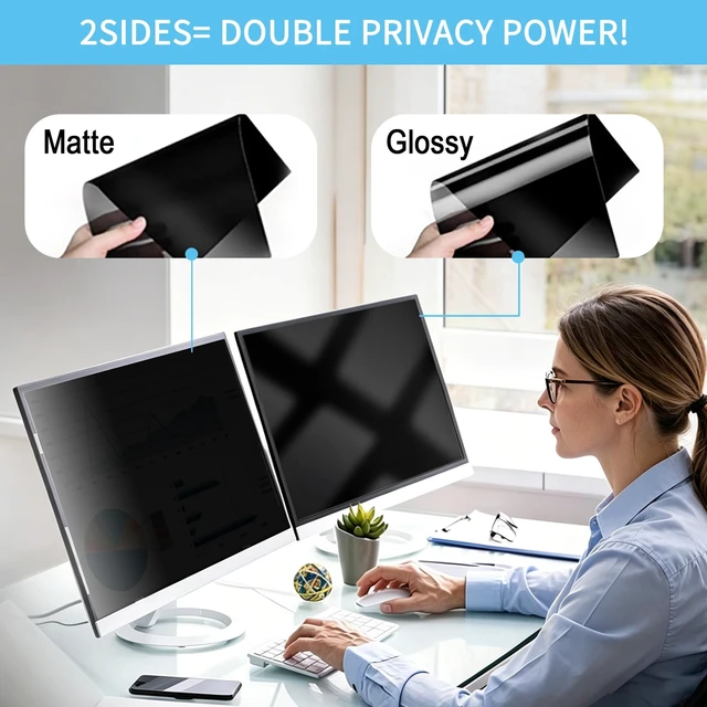 Alt view image 4 of 5 - J J-Dream 32 Inch Computer Monitor Privacy Screen, Anti Glare Filter
