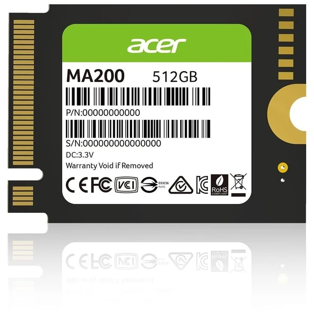 Main image of Acer MA200 M.2 2230 SSD NVMe 512GB, PCIe Gen 4, Read Speeds Up to 5200 MB/s, Great for Steam Deck, Asus ROG Ally, Microsoft Surface Handheld Gaming Devices Storage Expansion - BL.9BWWA.1
