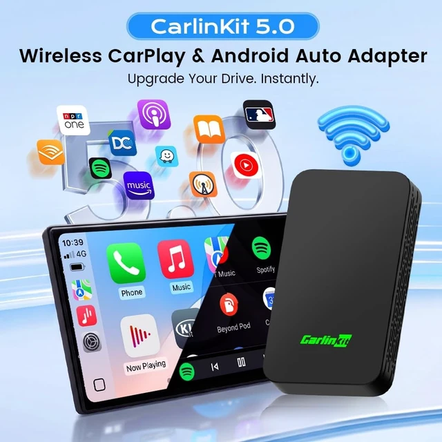 Alt view image 2 of 5 - CarlinKit 5.0 Wireless CarPlay & Android Auto Adapter for Factory Wired Car