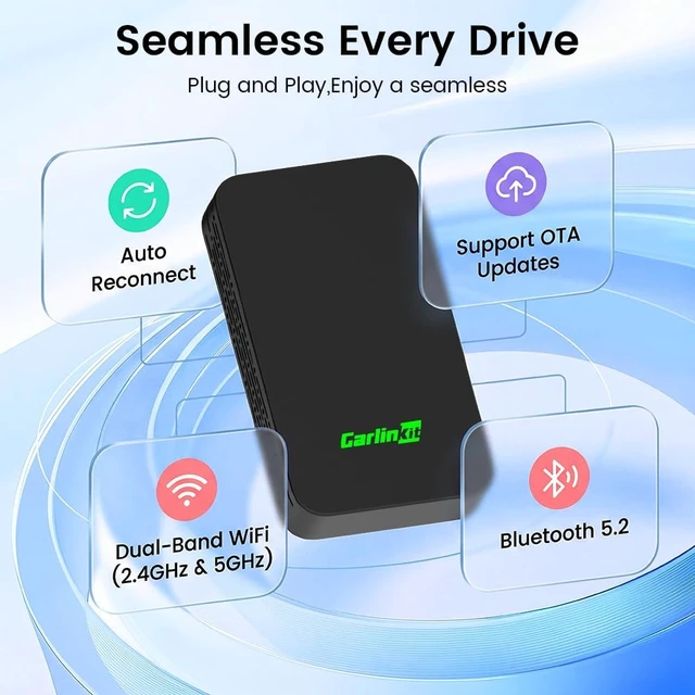 Alt view image 3 of 5 - CarlinKit 5.0 Wireless CarPlay & Android Auto Adapter for Factory Wired Car