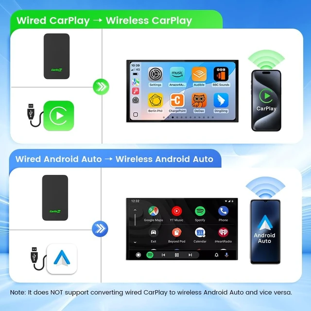 Alt view image 4 of 5 - CarlinKit 5.0 Wireless CarPlay & Android Auto Adapter for Factory Wired Car