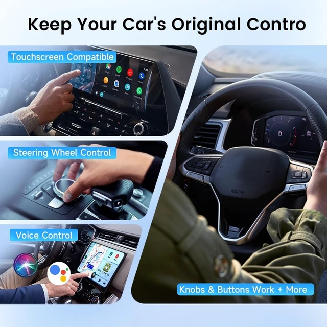 Alt view image 5 of 5 - CarlinKit 5.0 Wireless CarPlay & Android Auto Adapter for Factory Wired Car