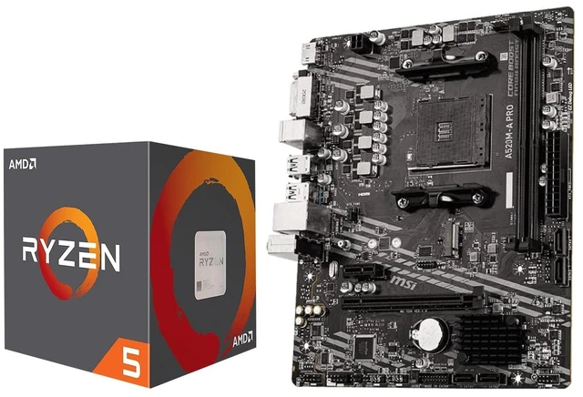 Main image of INLAND AMD Ryzen 5 5500 Unlocked Desktop Processor with MSI A520M-A PRO Gaming Motherboard (AMD AM4, DDR4, PCIe 4.0, Micro-ATX),