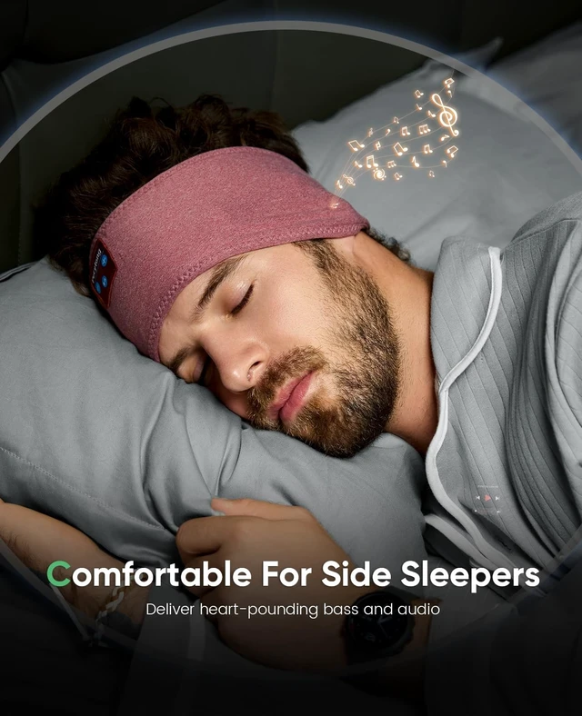 Alt view image 2 of 5 - Perytong Sleep Mask and Sleeping Headphones, Finally a Combo that Lets You Sleep on Your Side Without Ear Pain - 14+ Hour Bluetooth, Wireless Headphones for Side Sleepers, Travel, ASMR, Meditat