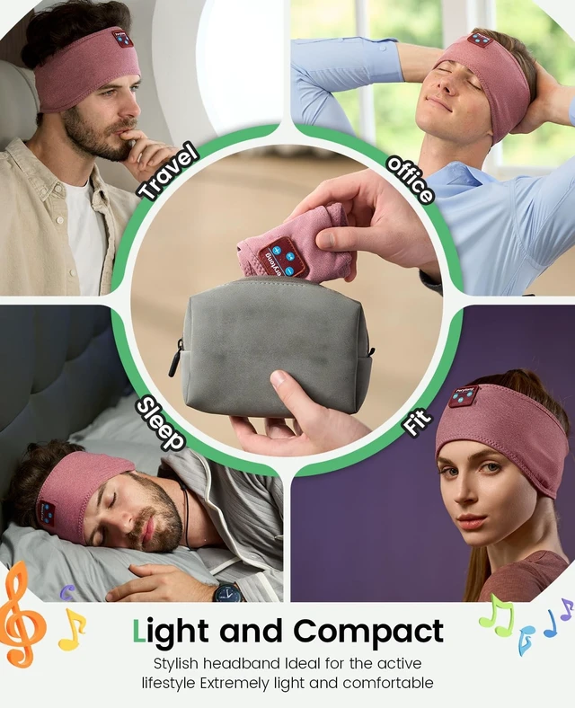 Alt view image 4 of 5 - Perytong Sleep Mask and Sleeping Headphones, Finally a Combo that Lets You Sleep on Your Side Without Ear Pain - 14+ Hour Bluetooth, Wireless Headphones for Side Sleepers, Travel, ASMR, Meditat