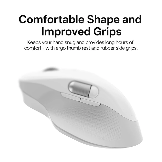 Alt view image 5 of 5 - Rapoo M680 Wireless Mouse - for Small to Medium Hands, Bluetooth 5.0/4.0 + 2.4GHz Tri-Mode Multi-Device Mouse, Free-Spin Scroll, Horizontal Wheel, Silent Clicks, 4800 DPI, 2-Year Battery