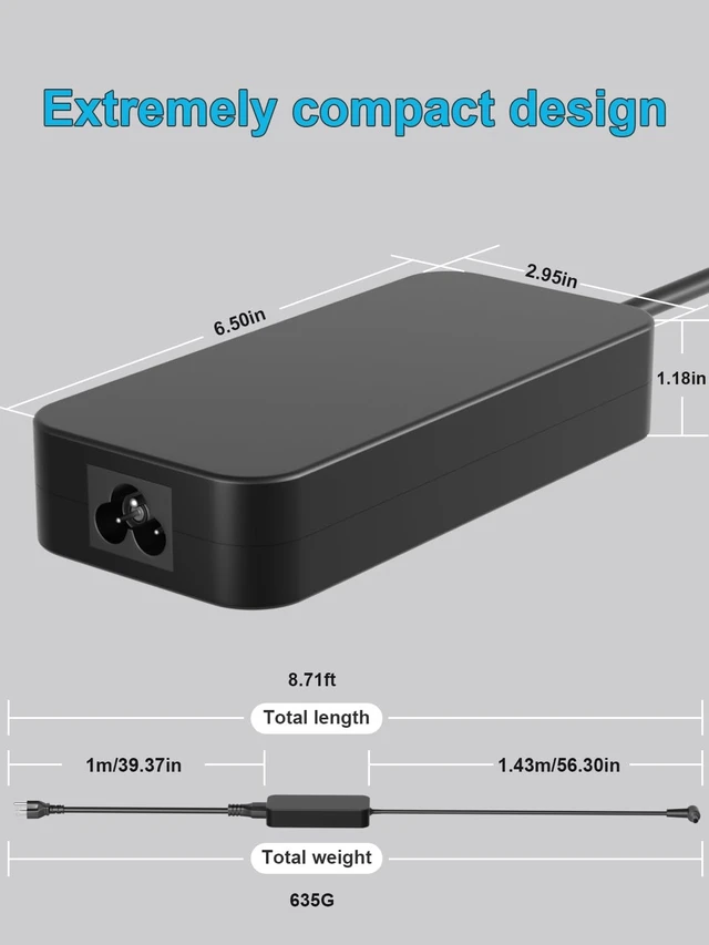 Alt view image 3 of 5 - HSXIRQA 180W 150W AC Charger for GIGABYTE G5 G6 G7 G6X 11th 12th (2023 2024) KF MF ME MD KF5 MF5 GE GD KF KC KD KE 9KG 9MG Gaming Laptop Computer Charger AC Power Supply Adapter Cord