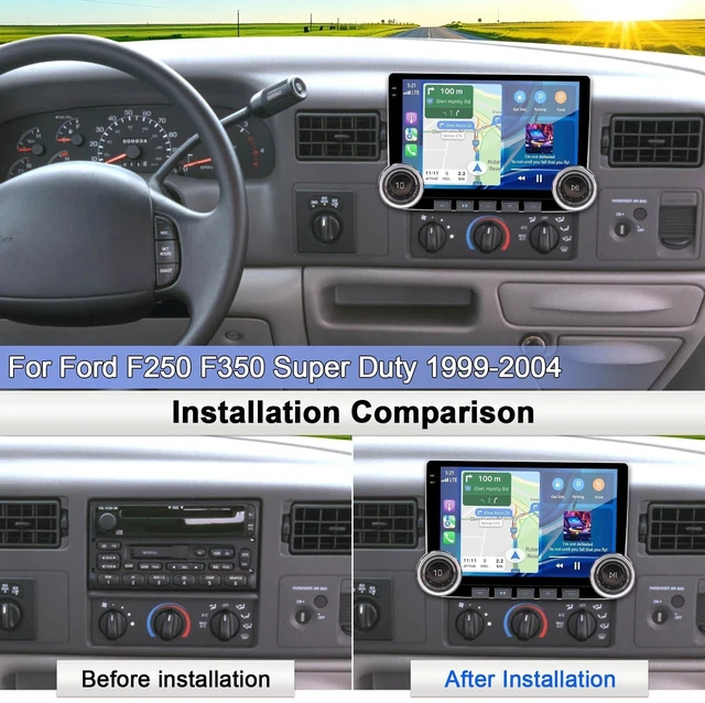 Alt view image 3 of 5 - 10.1" Android 15 Car Stereo Radio for Ford F250 F350 Super Duty 1999-2004