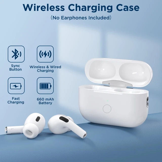 Alt view image 2 of 5 - Replacement Charging Case for AirPods Pro 2nd & 1st Gen, C-Port