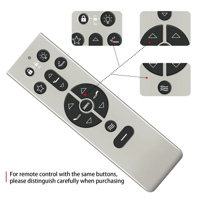 Alt view image 4 of 5 - SJUIF RF396B JLDK.111.13.01 Remote for Tempur-Pedic/KEESON Adjustable Bed