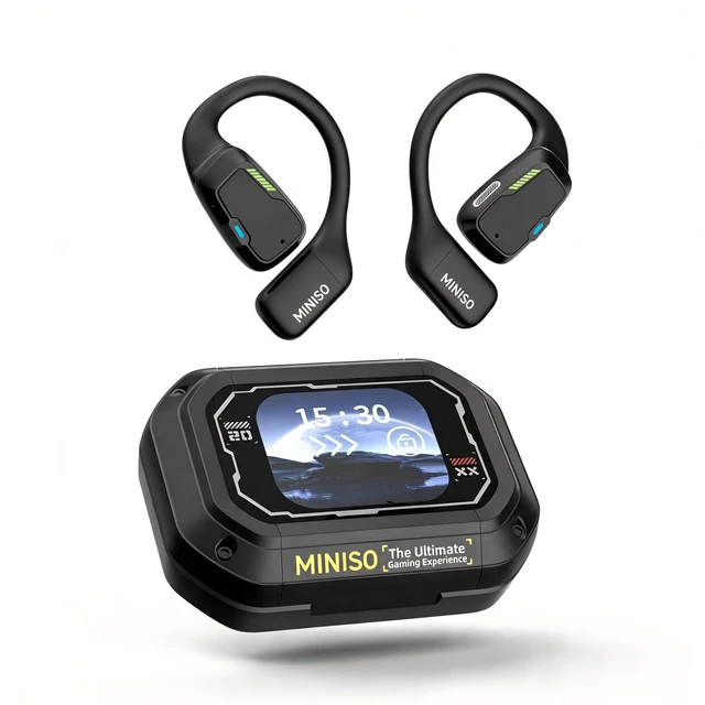 Main image of MINISO M98 AI Translation Earbuds Real-Time, 4-in-1 Real-Time Translator Earbuds,165 Languages Translation Earbuds with LCD Touchscreen, Open Ear Translator Earbuds for Learning, Traveling