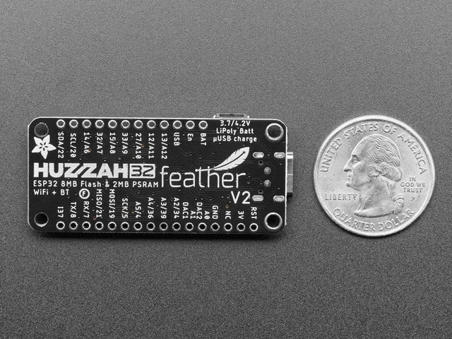 Alt view image 5 of 5 - ESP32 Feather V2-8MB Flash + 2 MB PSRAM - Stemma QT Ada 5400