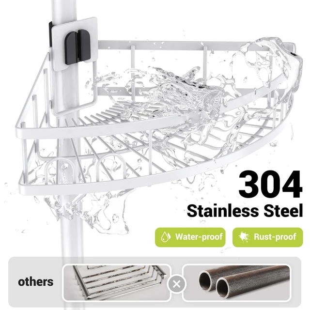 Alt view image 2 of 5 - Standing Shower Caddy Corner - 4-Tier Rustproof Bathroom Shower Stand Shelf