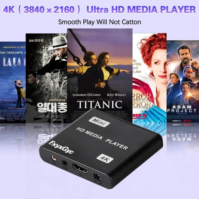 Alt view image 2 of 5 - HDMI Media Player, 4K Ultra HD Digital Media Player, Supports USB Drive, SD Card, 4K@30Hz Output,H.265/H.264/AVC Decoding MP4/MKV/MP3/TS/Rmvb/Mov/ISO/AVI/JPG for Advertising/Multimedia TV Playback.