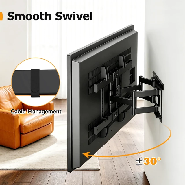Alt view image 5 of 5 - XINLEI 1.3" Ultra Slim TV Wall Mount Full Motion for 32-75 Inch TVs