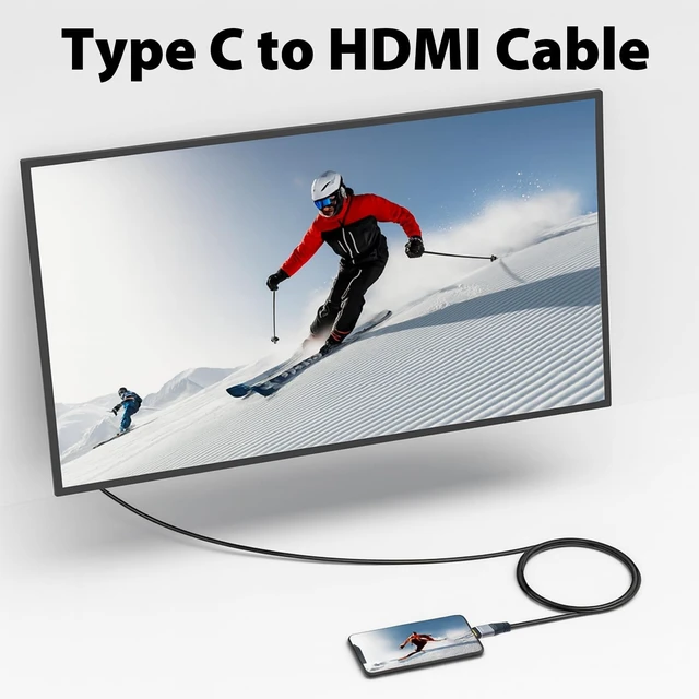 Alt view image 3 of 5 - Cyberguys! USB C to HDMI Cable, 4K 60Hz Braided Type-C, 15 FT