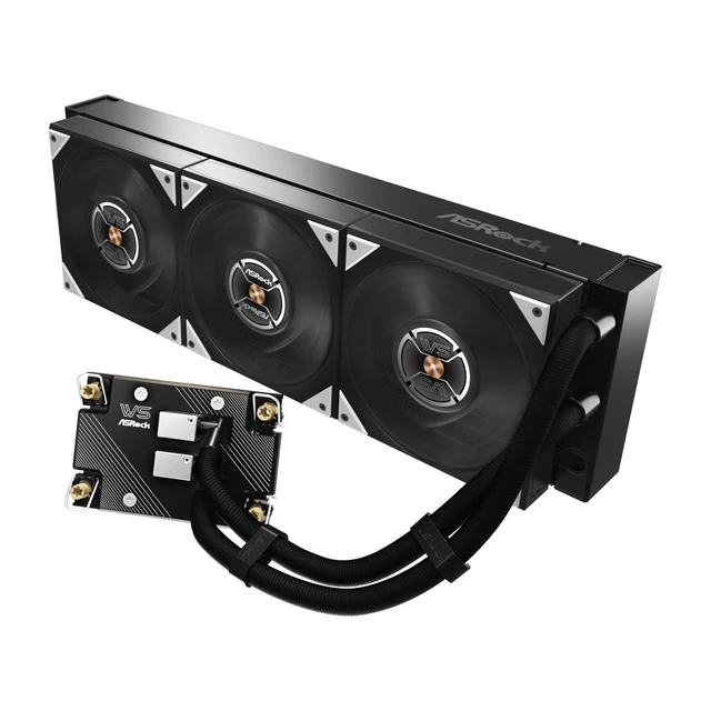 Alt view image 2 of 5 - ASRock WS XE 360D Workstation Liquid CPU Cooler, Dual-Pump Redundancy, 38mm Radiator, Intel Xeon, Aerospace LCP Fans, 0dB Silent, 6-Year Warranty
