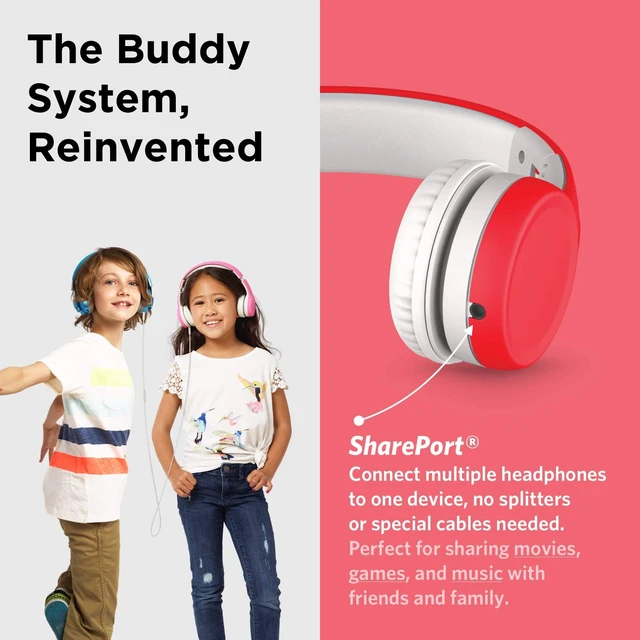 Alt view image 5 of 5 - LilGadgets Connect+ Pro Wired Kids Headphones for School with Microphone, Volume Limiting Over-Ear Headset with Cord, SharePort Technology & SoftTouch Padding