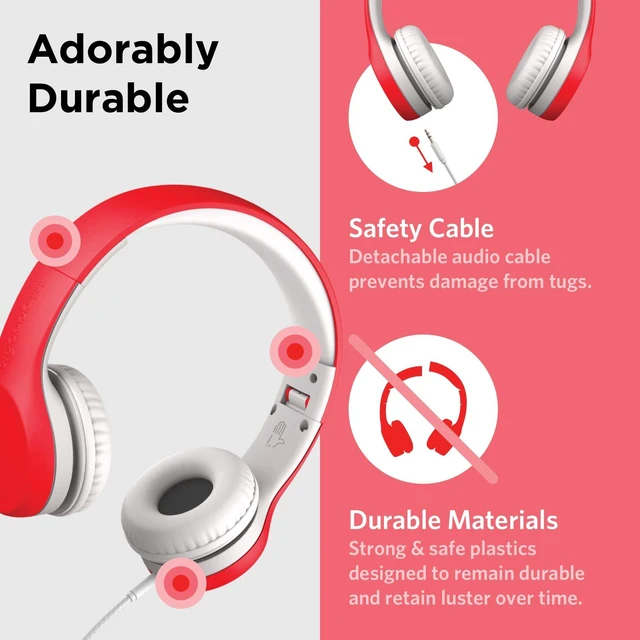 Alt view image 3 of 5 - LilGadgets Connect+ Pro Wired Kids Headphones for School with Microphone, Volume Limiting Over-Ear Headset with Cord, SharePort Technology & SoftTouch Padding
