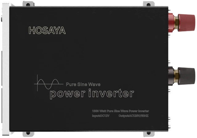 Alt view image 2 of 5 - True 1500W Power Inverter Pure sine Wave DC12V to AC120V Reliable Compact Inverter Stable Output AC outletx2 USBx1 LED Display fanx2,for Solar, Camping, RV, Boat and Voltage-Sensitive Devices