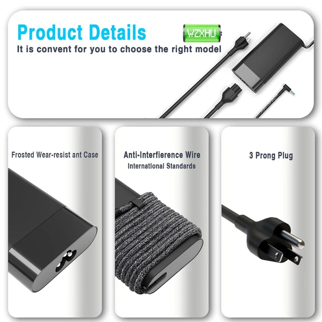 Alt view image 4 of 5 - WZXHU 200W Laptop Charger for HP ZBook Fury Create Studio 15 17 G7 G8