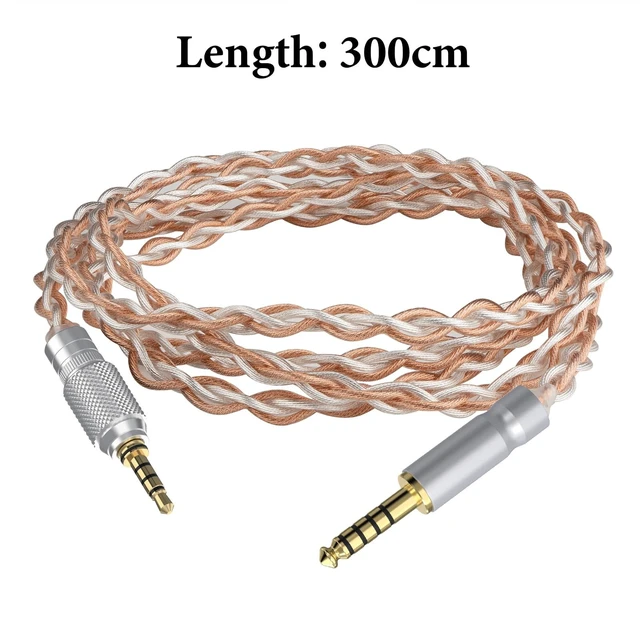 Alt view image 2 of 5 - GEEKRIA Apollo Silver-Plated Upgrade 4.4mm to 3.5mm Audio Cable Compatible with Sony MDR-MV1 MDR-M1 MDR-M1ST Headphones Replacement Cord with Threaded Knob Locking Device (9.8ft / 3m)