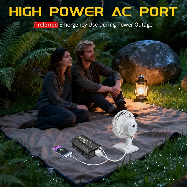 Alt view image 4 of 5 - 300W Power Inverter Compatible with Dewalt, DC 20V to AC 110-120V Battery Inverter, Portable Battery Adapter Charger Converter with 3 USB & 1 Type-C & 2 AC Outlet for Outdoor,Emergency(Tool Only)