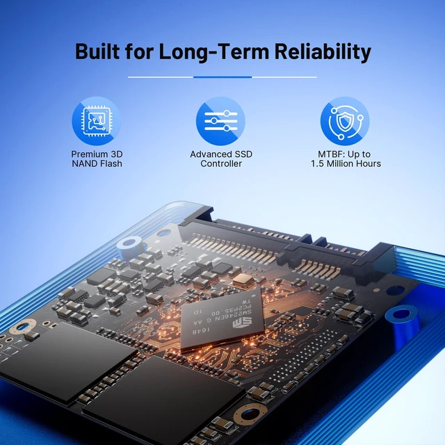 Alt view image 4 of 5 - OSCOO 1TB 2.5" SATA III SSD, 568TBW Endurance, 3D TLC NAND, Up to 560MB/s