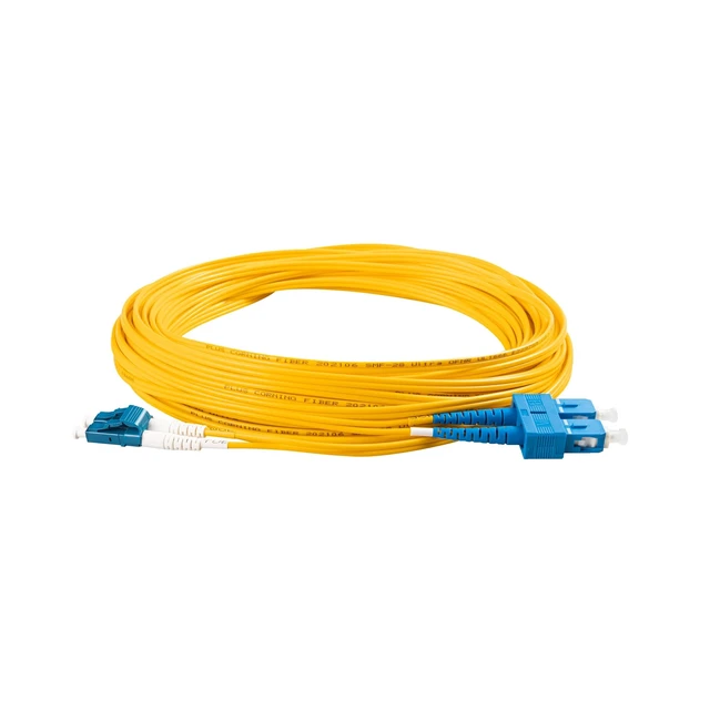 Alt view image 3 of 5 - SpeedyFiberTX 6-Pack 3 Meter LC/U to SC/U Fiber Patch Cable, Corning SMF-28 Singlemode 9/125um Ultra Optical Fiber, OS1/OS2 Compatible, Duplex Yellow Riser OFNR Cable Jacket