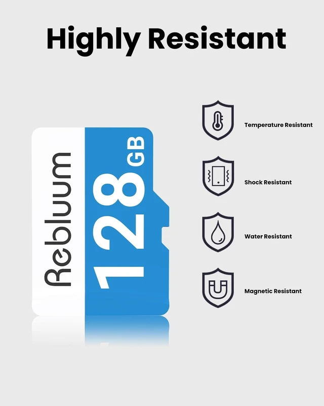 Alt view image 5 of 5 - Rebluum Micro 128GB SD Card for Solar Security Cameras Indoor Outdoor