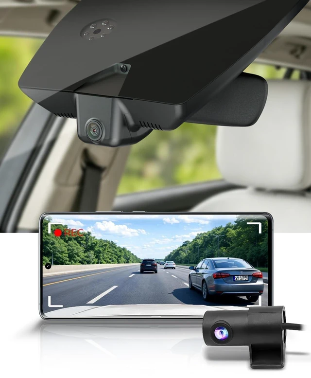 Main image of Fitcamx Front 4K+Rear 1080P Dash Cam Adapts for Hyundai IONIQ 5 2022-2024, Has 6 Vents (contained 2 Cables), OEM Look, 2 Way HD Video, WiFi & APP, Loop Recording, G-Sensor, Easy to Set, 128GB Card