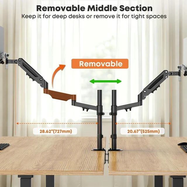 Alt view image 5 of 5 - PUTORSEN Laptop Desk Mount for Max 18'' Laptop & 17-32'' Monitor