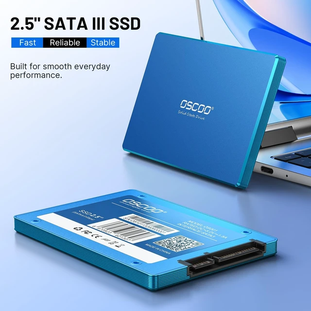 Alt view image 2 of 5 - OSCOO 1TB 2.5" SATA III SSD, 568TBW Endurance, 3D TLC NAND, Up to 560MB/s
