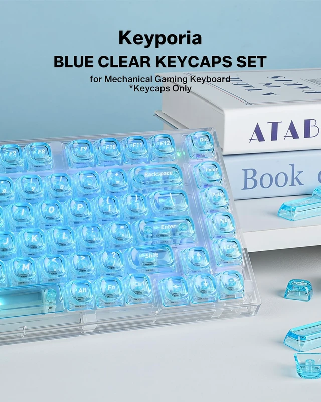 Alt view image 3 of 4 - Keyporia Jelly Clear Keycaps Set, 132 Keys Keyboard Key caps, Shine-Through