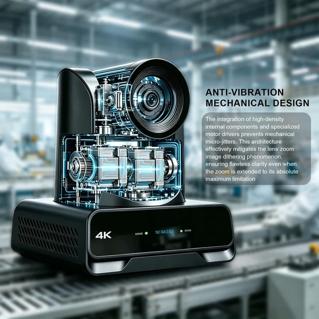Alt view image 2 of 5 - ADKIDO 4K PTZ Camera 30X Optical Zoom with HDMI+SDI+USB3.0+IP Streaming Video Output,Support AI Tracking/NDI 6/POE/4K P60 UHD,NDI PTZ Camera for Church Events,Conference,YouTube OBS vMix Zoom Teams