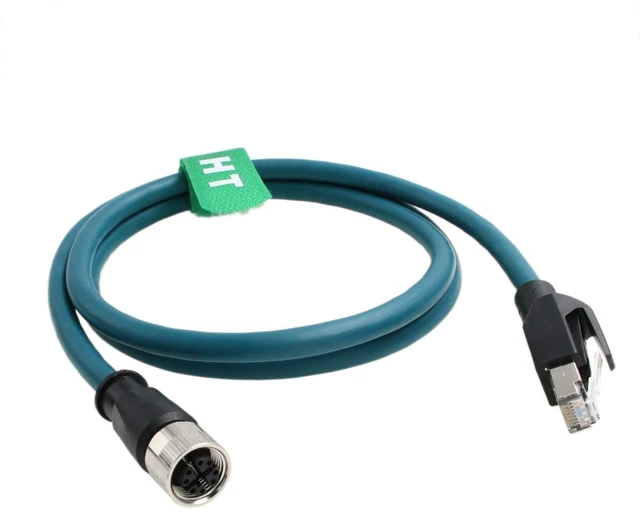 Main image of HangTon Ethernet Cable M12 X Code 8 Position Female to RJ45 Cat-7e for Industrial Actuator Sensor Profibus Network Automation Application 30cm
