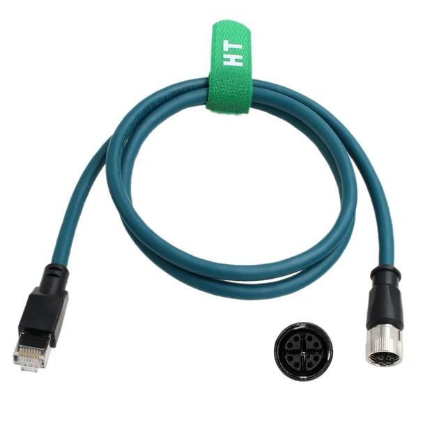 Alt view image 2 of 4 - HangTon Ethernet Cable M12 X Code 8 Position Female to RJ45 Cat-7e for Industrial Actuator Sensor Profibus Network Automation Application 30cm