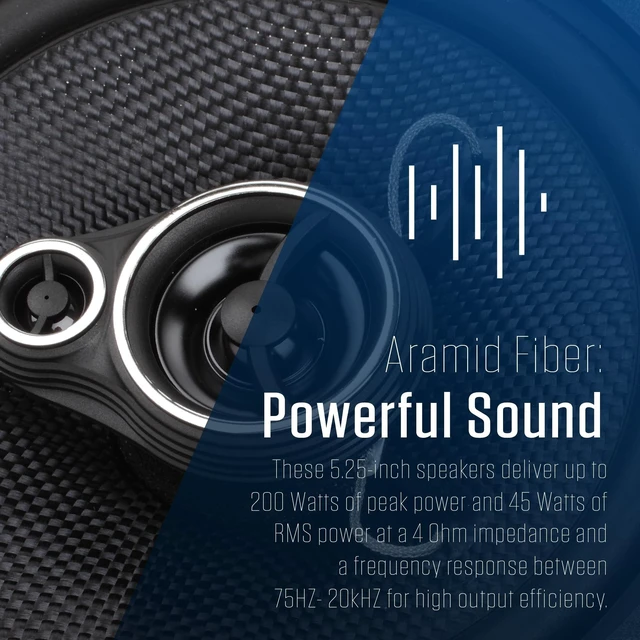 Alt view image 2 of 5 - Jensen APEX JS52K 5.25" 3-Way Aramid Fiber Car Speakers Pair 200W Peak