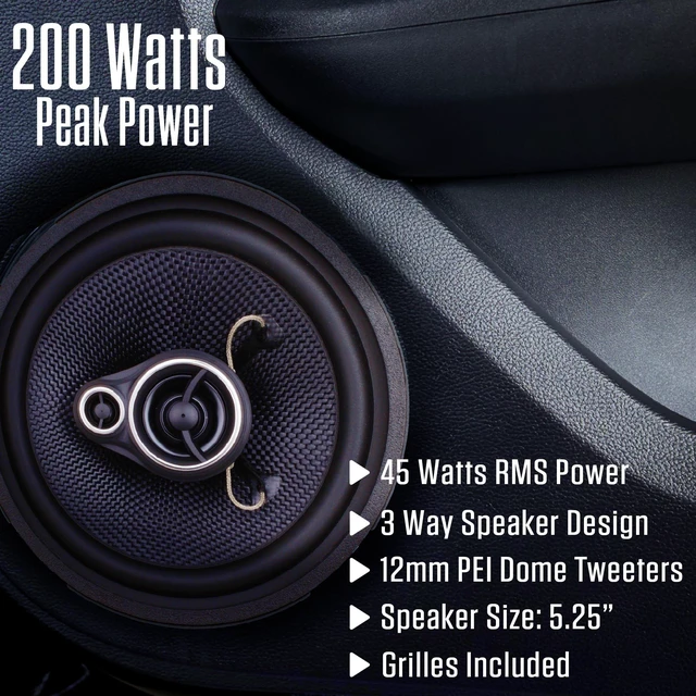 Alt view image 4 of 5 - Jensen APEX JS52K 5.25" 3-Way Aramid Fiber Car Speakers Pair 200W Peak