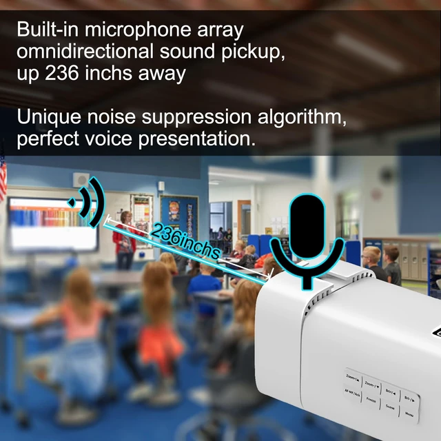 Alt view image 4 of 5 - Box Camera, 20X Bullet Cameras, 4K Camera System with USB/SDI Microphone with Operation Buttons, Supports Infrared Remote Control and IP Control For Professional Broadcasting, Teaching, Meetings