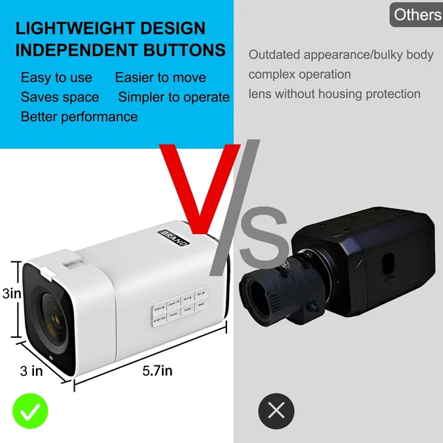Alt view image 5 of 5 - Box Camera, 20X Bullet Cameras, 4K Camera System with USB/SDI Microphone with Operation Buttons, Supports Infrared Remote Control and IP Control For Professional Broadcasting, Teaching, Meetings