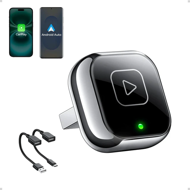 Main image of Mavlou Wireless Carplay & Android Auto Adapter, Metal Design Mini & Stable 2-in-1 Dongle, Convert Vehicle's Wired CarPlay/AA to Wireless, for iOS 10+/Android 11+ & Cars from 2016