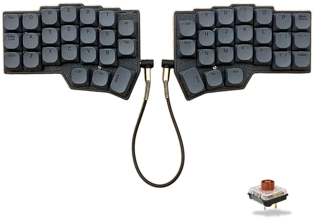 Main image of SZRKBD Choc Corne V4.1 Low Profile Split Ergonomic Mechanical Keyboard 40% Layout Wired Hot-Swappable RGB Backlit PBT Keycaps QMK/Vial Programmable for Enthusiasts & Professionals