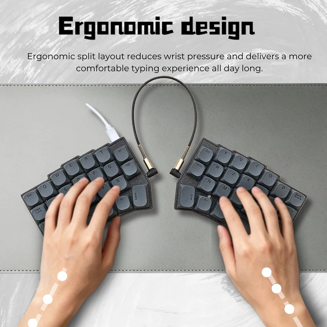Alt view image 3 of 5 - SZRKBD Choc Corne V4.1 Low Profile Split Ergonomic Mechanical Keyboard 40% Layout Wired Hot-Swappable RGB Backlit PBT Keycaps QMK/Vial Programmable for Enthusiasts & Professionals