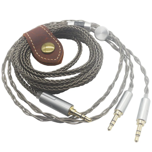 Alt view image 5 of 5 - Youkamoo 8 Core Braided Silver Plated Replacement Cable Compatible with Hifiman HE4XX, HE-400i Headphones, 3.5mm to Dual 3.5mm Male 1.8m 6ft