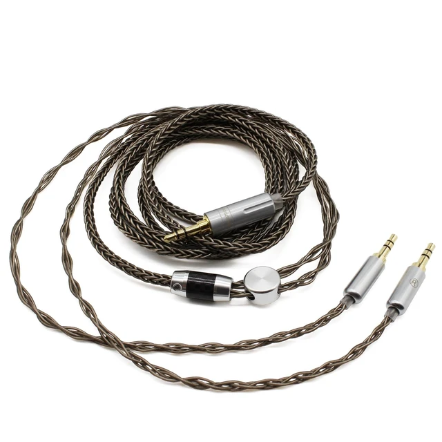Alt view image 2 of 5 - Youkamoo 8 Core Braided Silver Plated Replacement Cable Compatible with Hifiman HE4XX, HE-400i Headphones, 3.5mm to Dual 3.5mm Male 1.8m 6ft