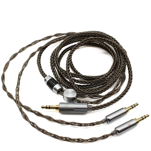 Alt view image 4 of 5 - Youkamoo 8 Core Braided Silver Plated Replacement Cable Compatible with Hifiman HE4XX, HE-400i Headphones, 3.5mm to Dual 3.5mm Male 1.8m 6ft
