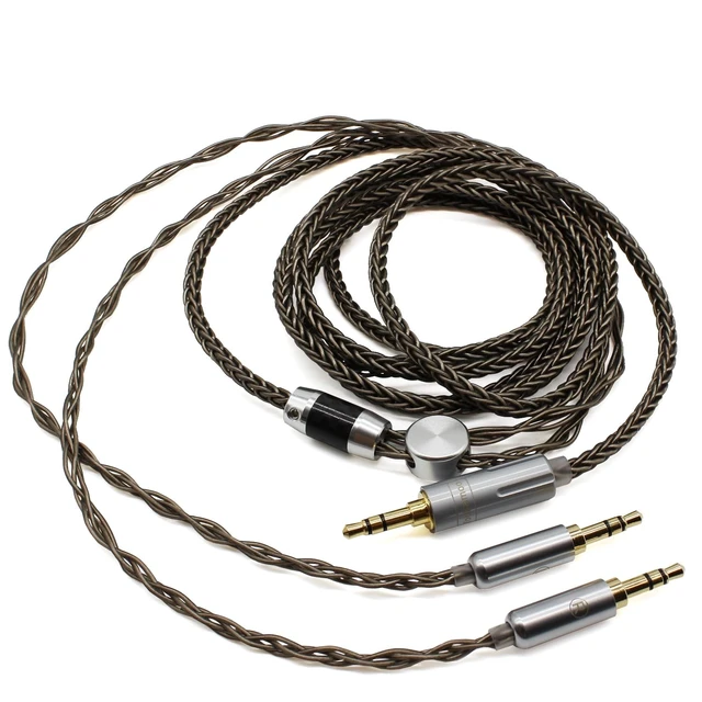 Alt view image 3 of 5 - Youkamoo 8 Core Braided Silver Plated Replacement Cable Compatible with Hifiman HE4XX, HE-400i Headphones, 3.5mm to Dual 3.5mm Male 1.8m 6ft