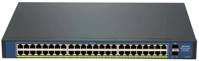 Main image of Davuaz Gigabit PoE Switch with 48 POE+ Port, and 2 Gigabit SFP Port, IEEE802.3af/at Compliant, Up to 800W, Metal Design, Unmanaged Power Over Ethernet Switch, Plug and Play Network Switch
