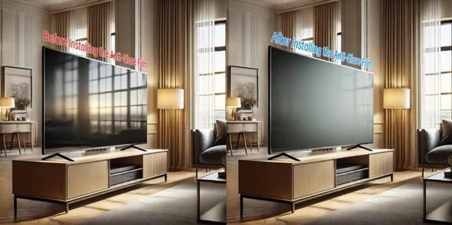 Alt view image 5 of 5 - BU TV Screen Protectors 50 Inch Anti Glare TV Shield with Blue Light Filter, Matte Film 50 inch Screen Protector for Indoor and Outdoor TVs, Anti Glare TV Film Glare Reducer
